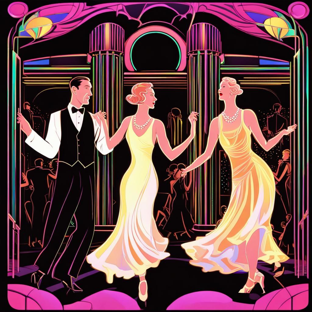 Art Deco  Dancing The Charleston  A Little Nighttime Fun - Ai 