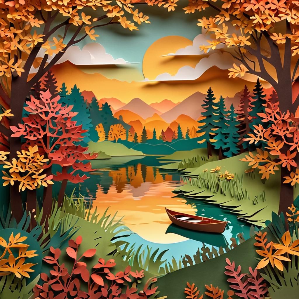 Still Lake Kirigami  by @Sherkhal