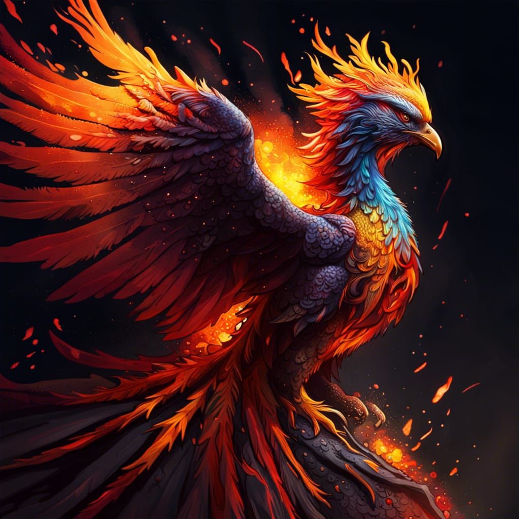 phoenix rising from ash - AI Generated Artwork - NightCafe Creator