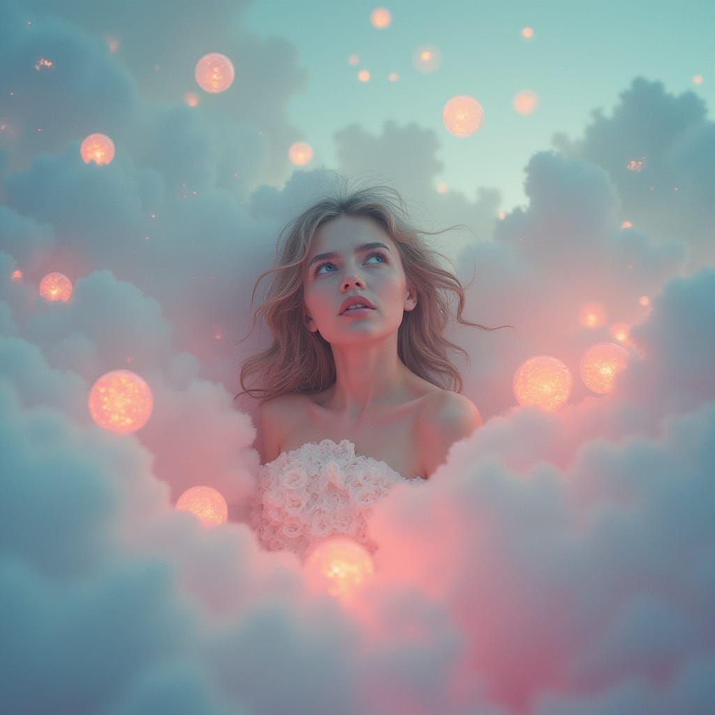 a woman having infinite dreams abstract