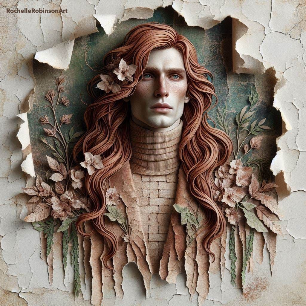 A Man - Torn Paper Art