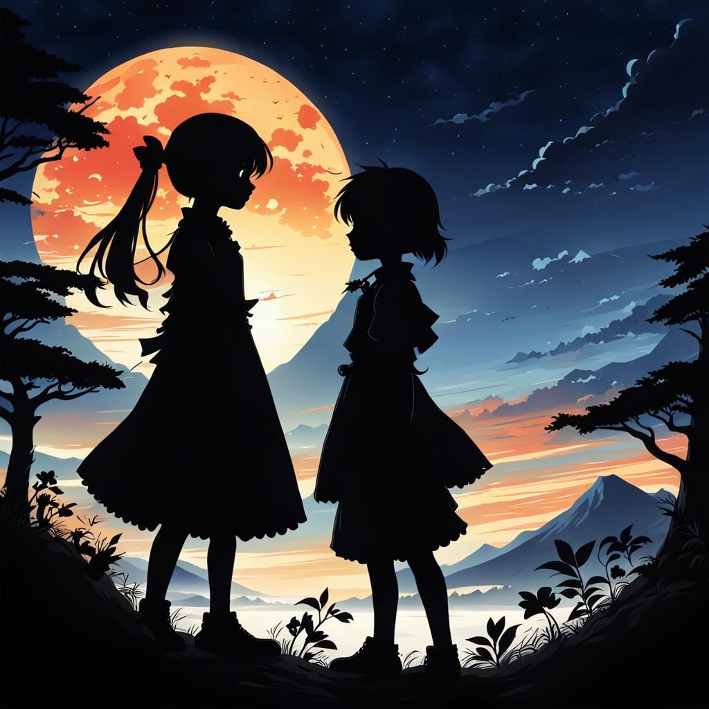  A SILHOUETTE art in anime  by @goju saturu