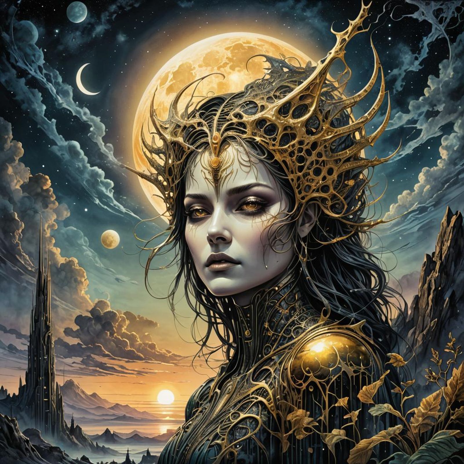 Mountain Goddess of the Moon - AI Generated Artwork - NightCafe Creator