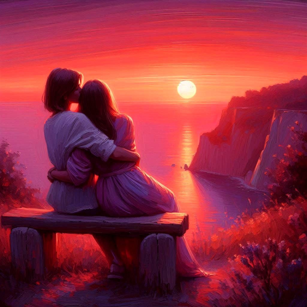 Sunset, we watch together