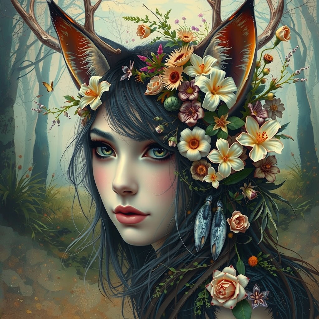 portrait of a forest woman