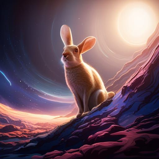 Rabbit In Space   AI Generated Artwork   NightCafe Creator