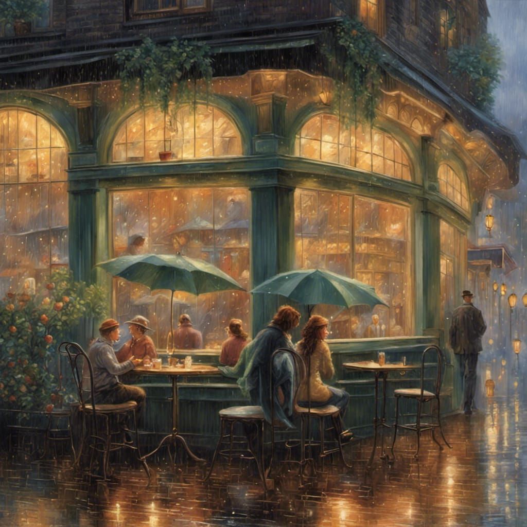 Rainy Day Outside a Cafe  by @Aland Pham