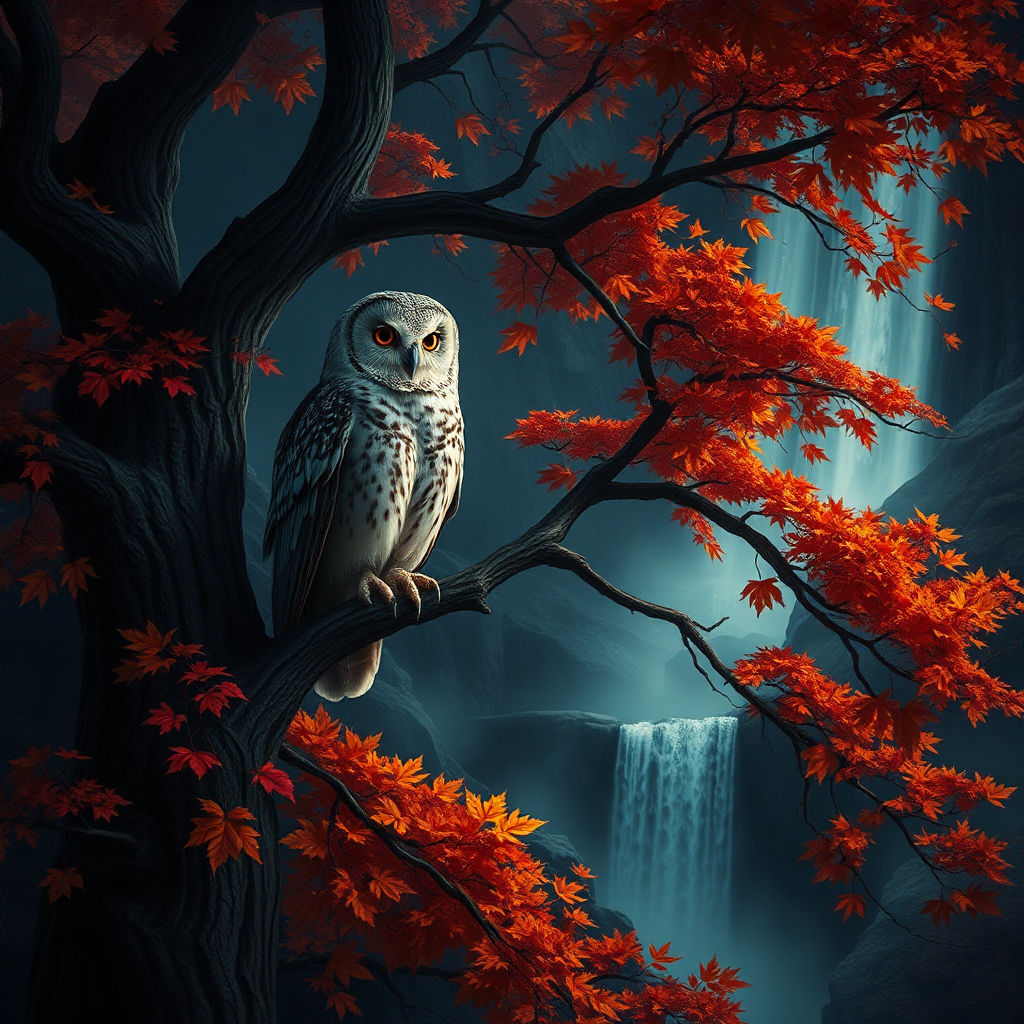 Owl perched in a tree