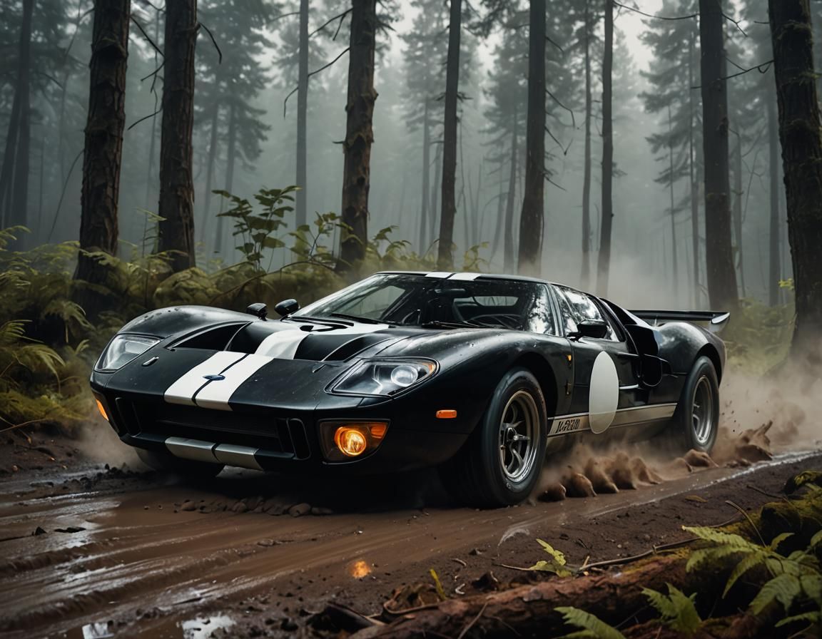 Ford GT40 in the forest