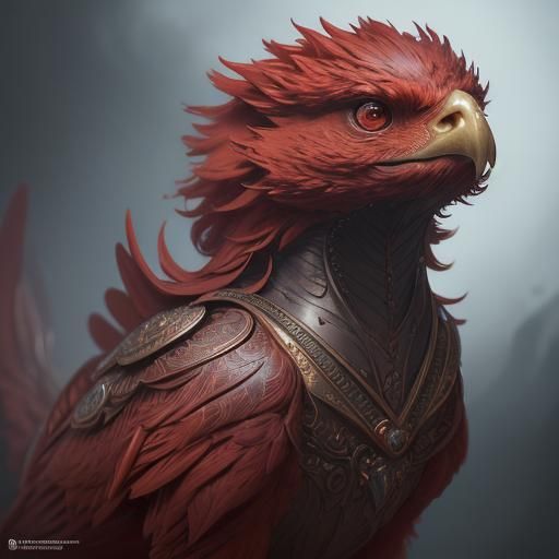 Cute, fluffy, small red beast, intricate, elegant, highly de...