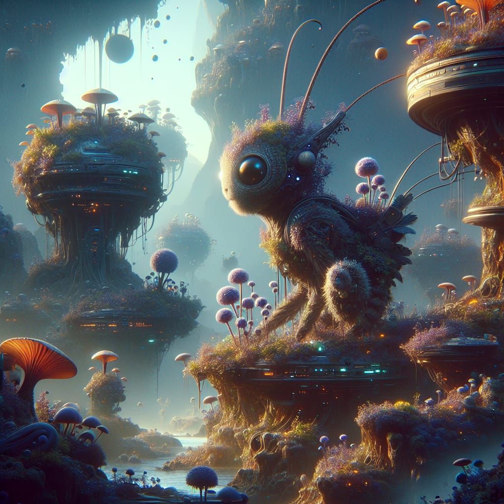 close up small alien animal ecosystems
