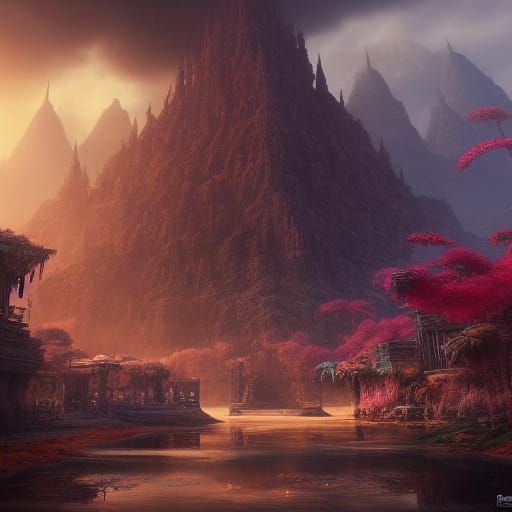 Fantastical Matte Painting in Deep Color
