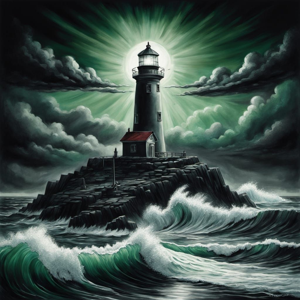 Stormy, full moon sea  by @undefined