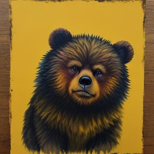 yellow fur grumpy bear