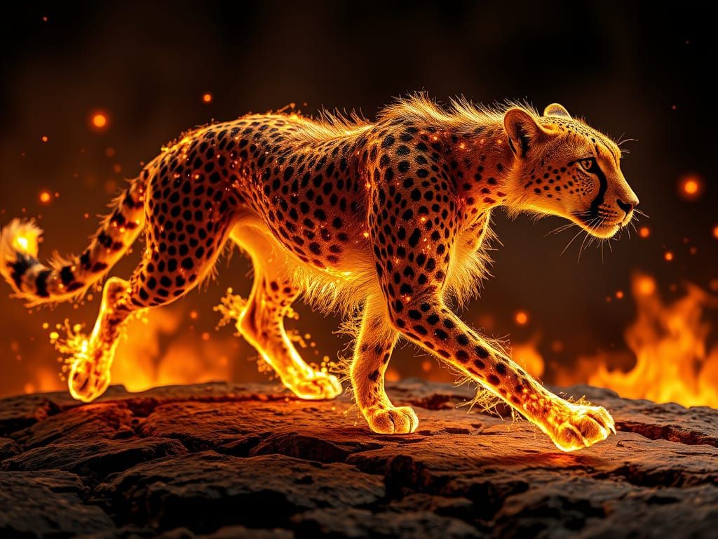 Fire Cheetah  by @Chillr