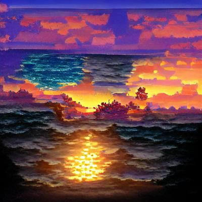 Sunset over the ocean