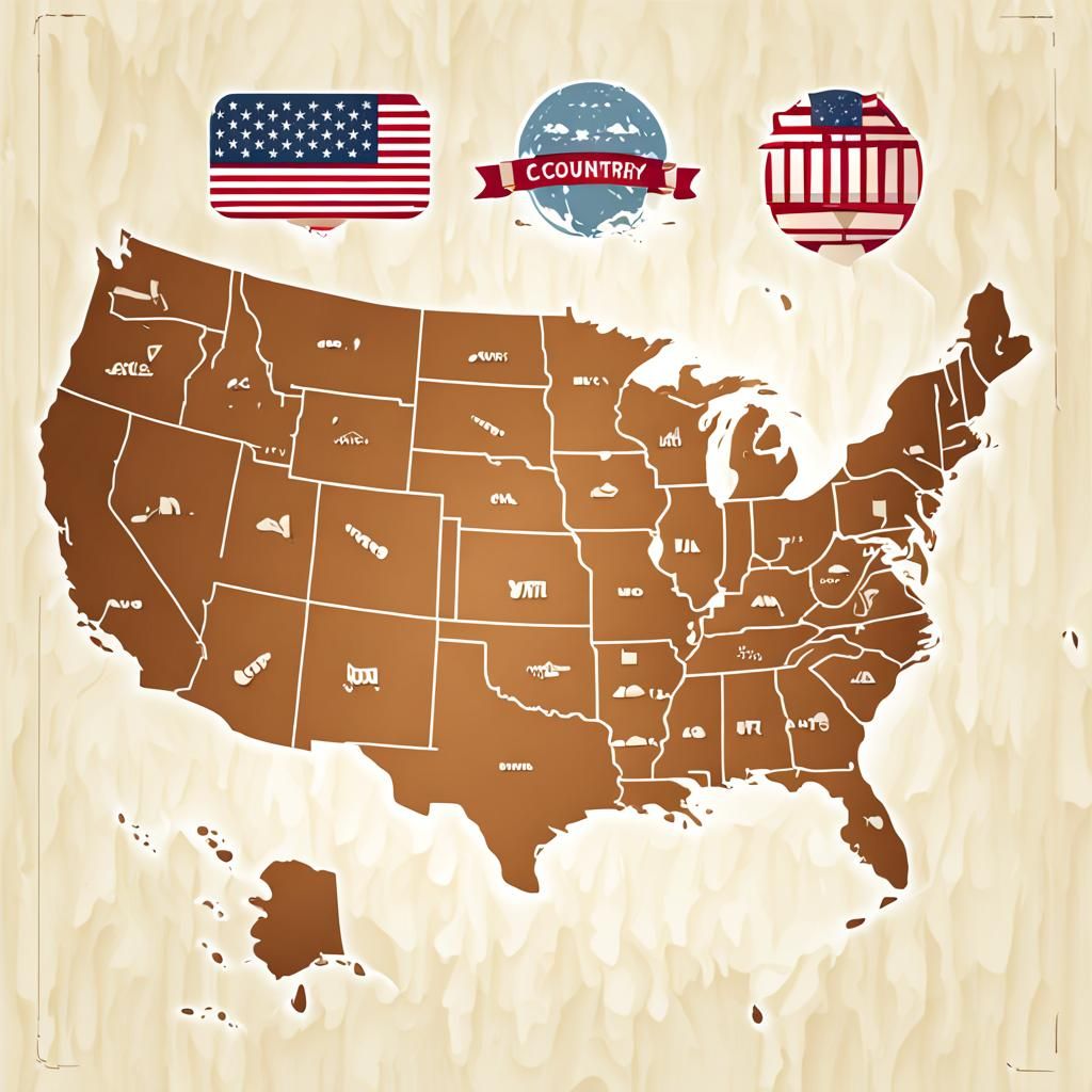 USA country minimalist map