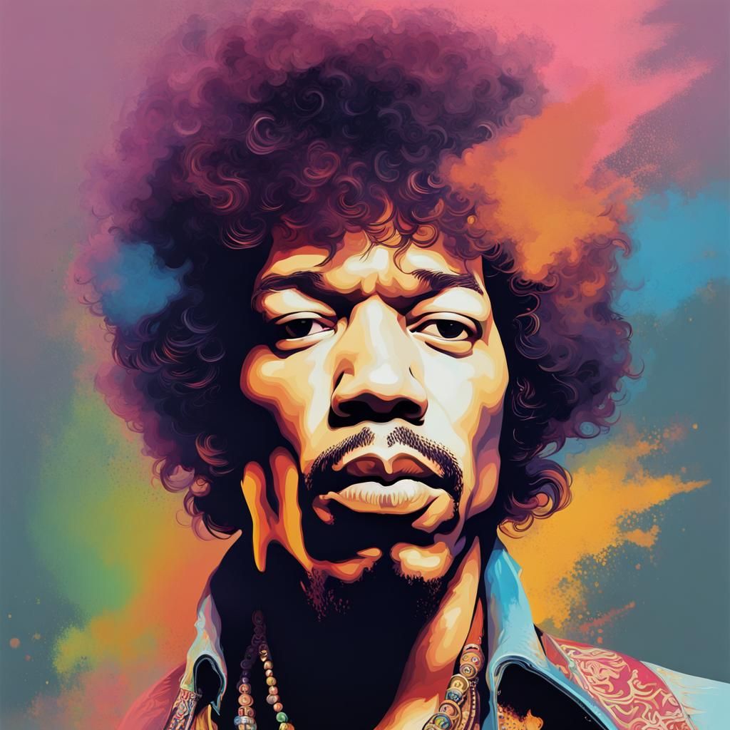 Jimi Hendrix. - AI Generated Artwork - NightCafe Creator