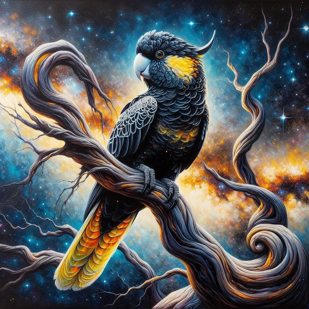 The yellow tailed black cockatoo