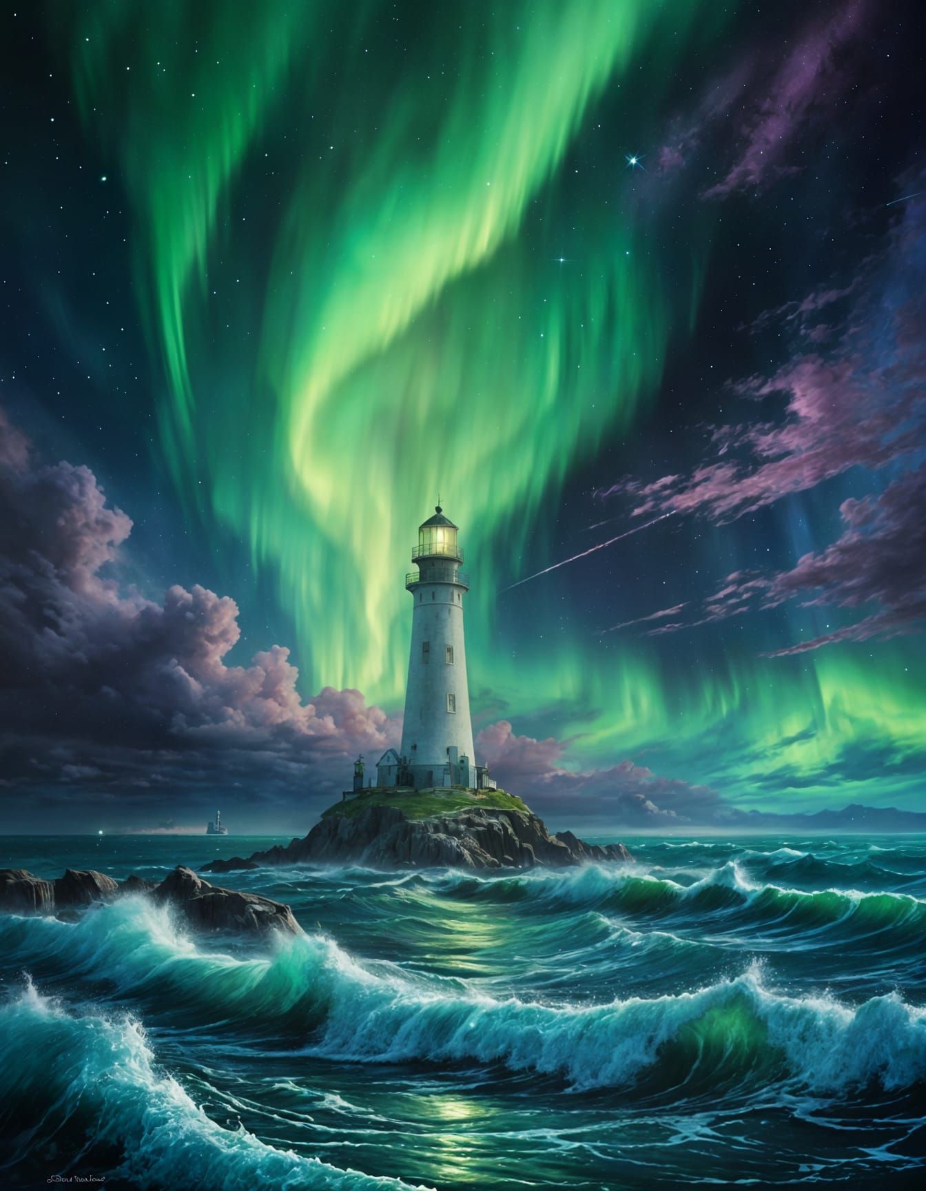 Lighthouse & northern lights