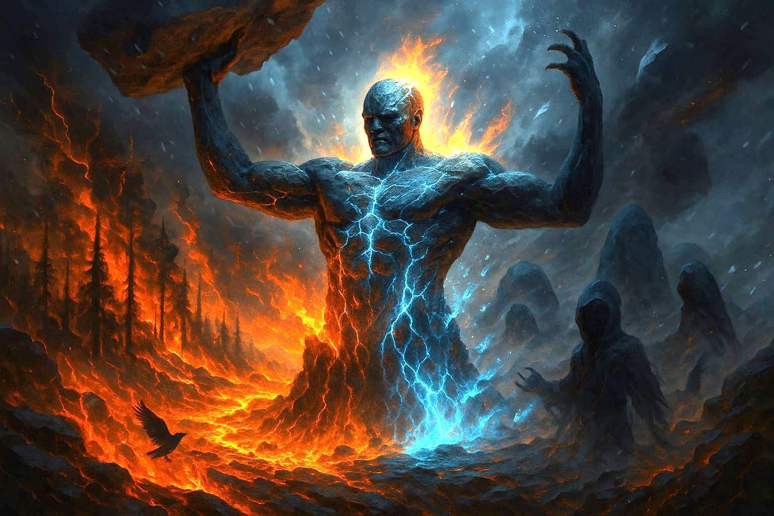 Through ice and cold, Fire and brimstone, And now we know, W...