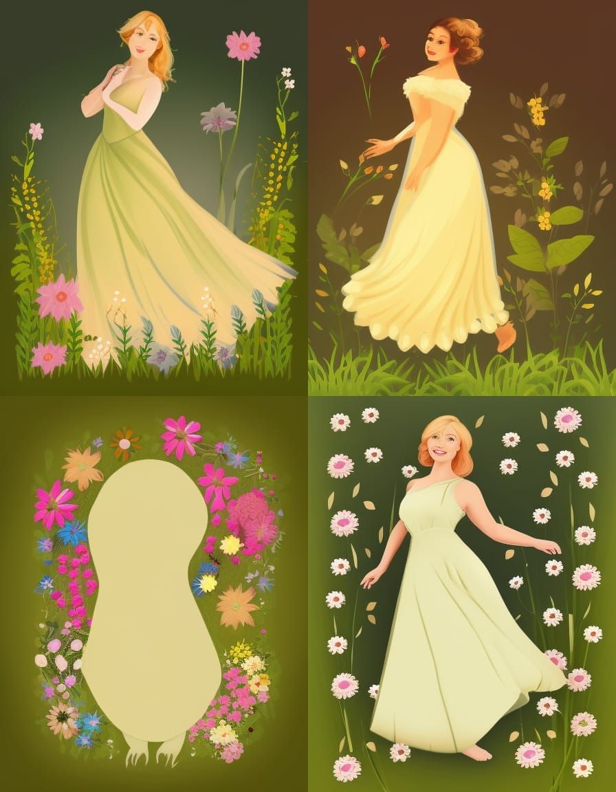 Realistic Full Body Portrait 48 Year Old Woman In Long Blue Dress With  realistic-full-body-portrait-48-year-old-woman-in-long-blue-dress-with