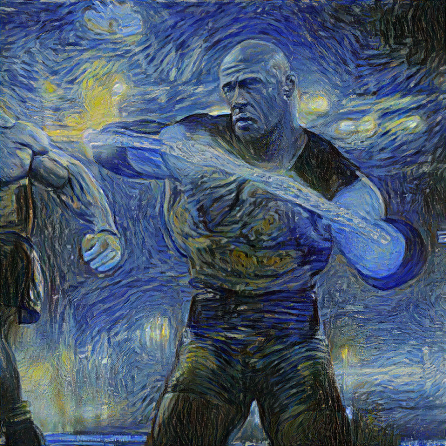The rock as a smurf