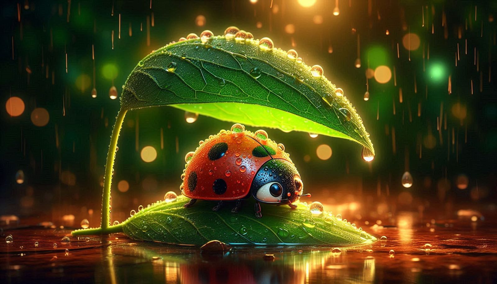 Ladybug in the Rain