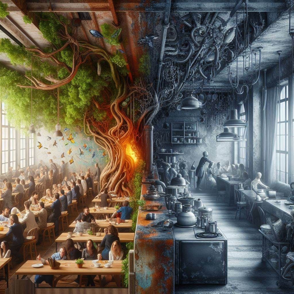 From Busy to Abandoned Café series