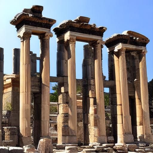 Ephesus Temple: Ancient Roman Stone Carvings
