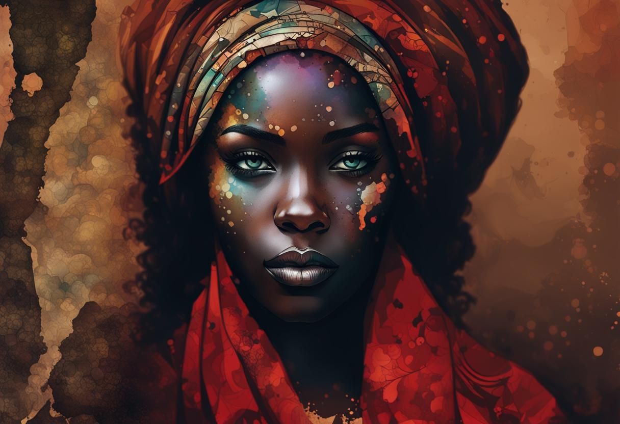 african  portrait by Brian Kesinger , comic book art, perfec...