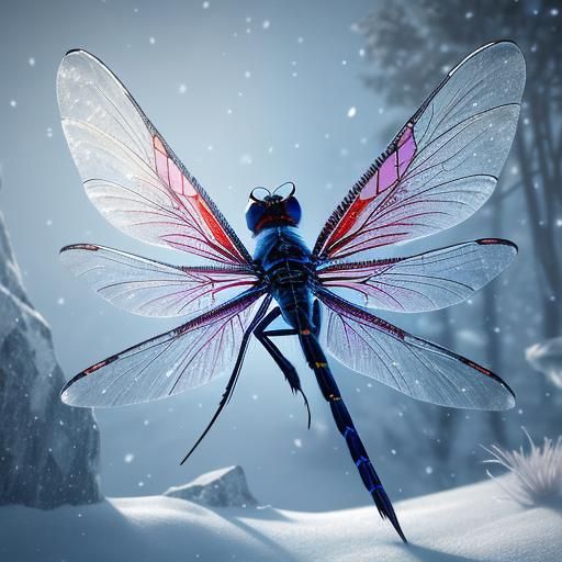 Pink-Jewel Winged Dragonfly