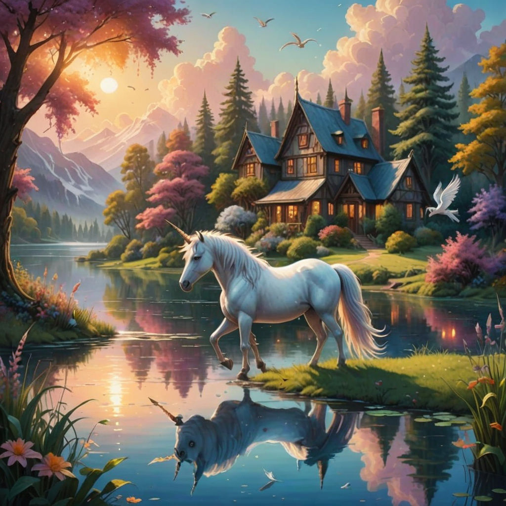 Create Wonderful and unique Unicorn fishing with his feathers fully extended trying out for the best choice for the man every day and I are ...