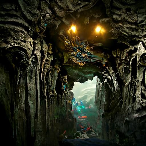 cave with eyes looking back