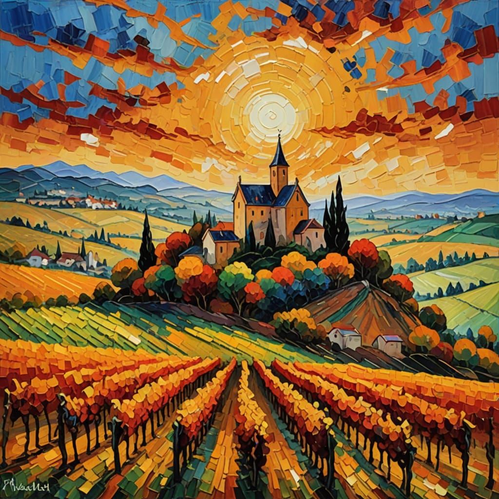 French vineyard in autumn  by @CyrilL