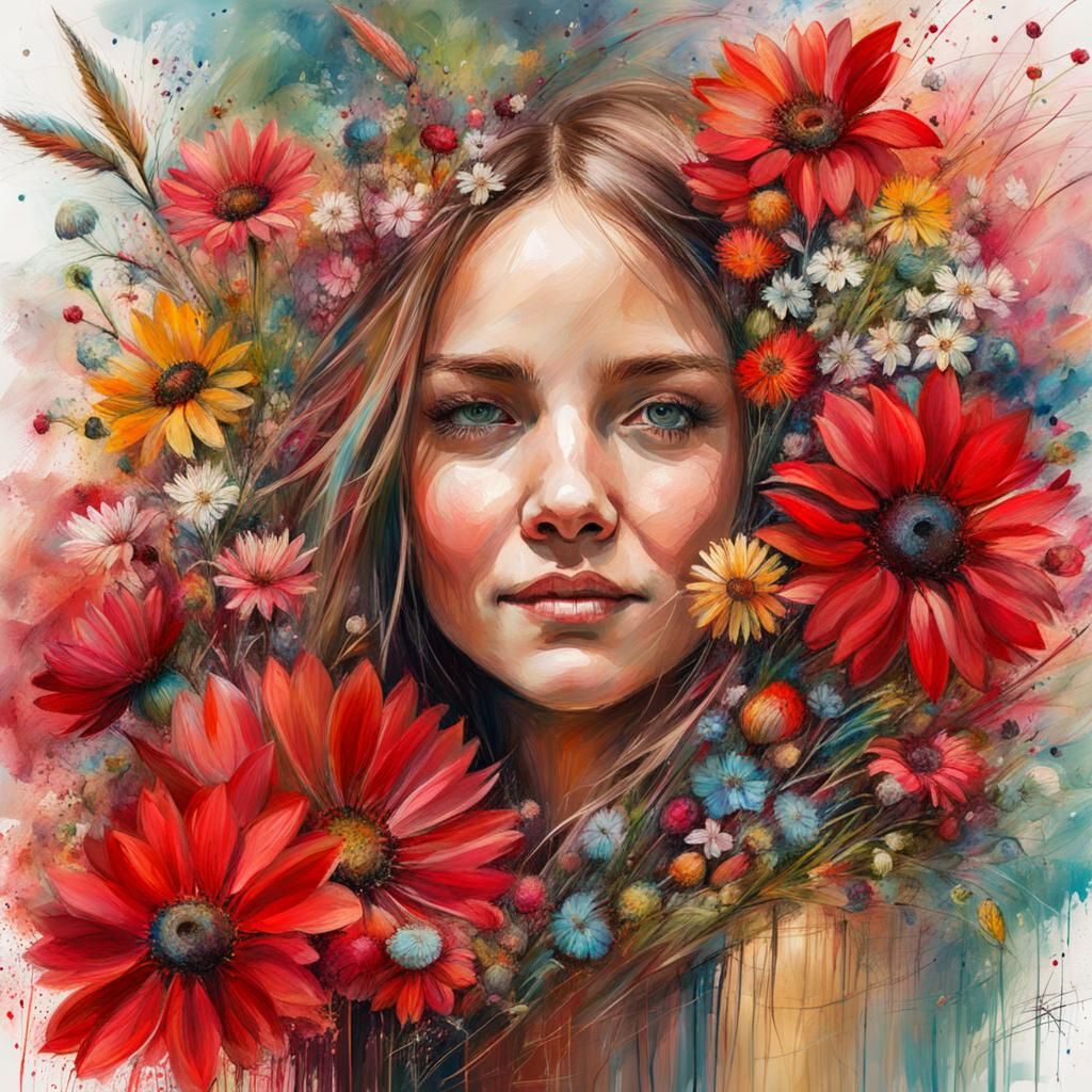 Miss summer flower AI Generated Artwork NightCafe Creator