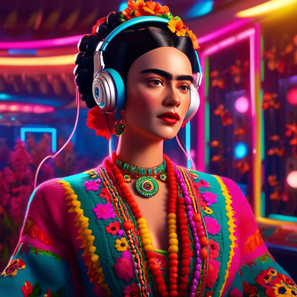 Vivid Frida Kahol: EPIC NEON LORA