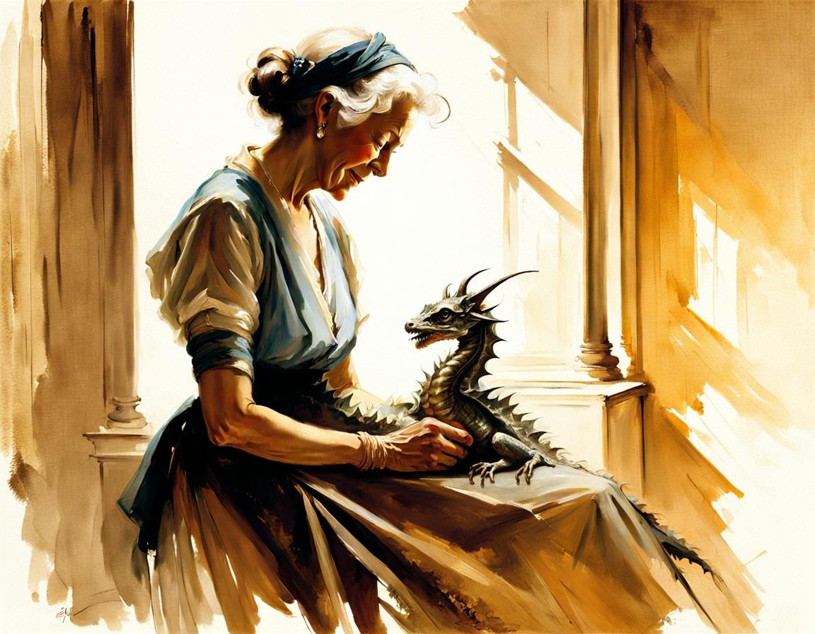 The Old Woman and The Dragon.  by @proofman