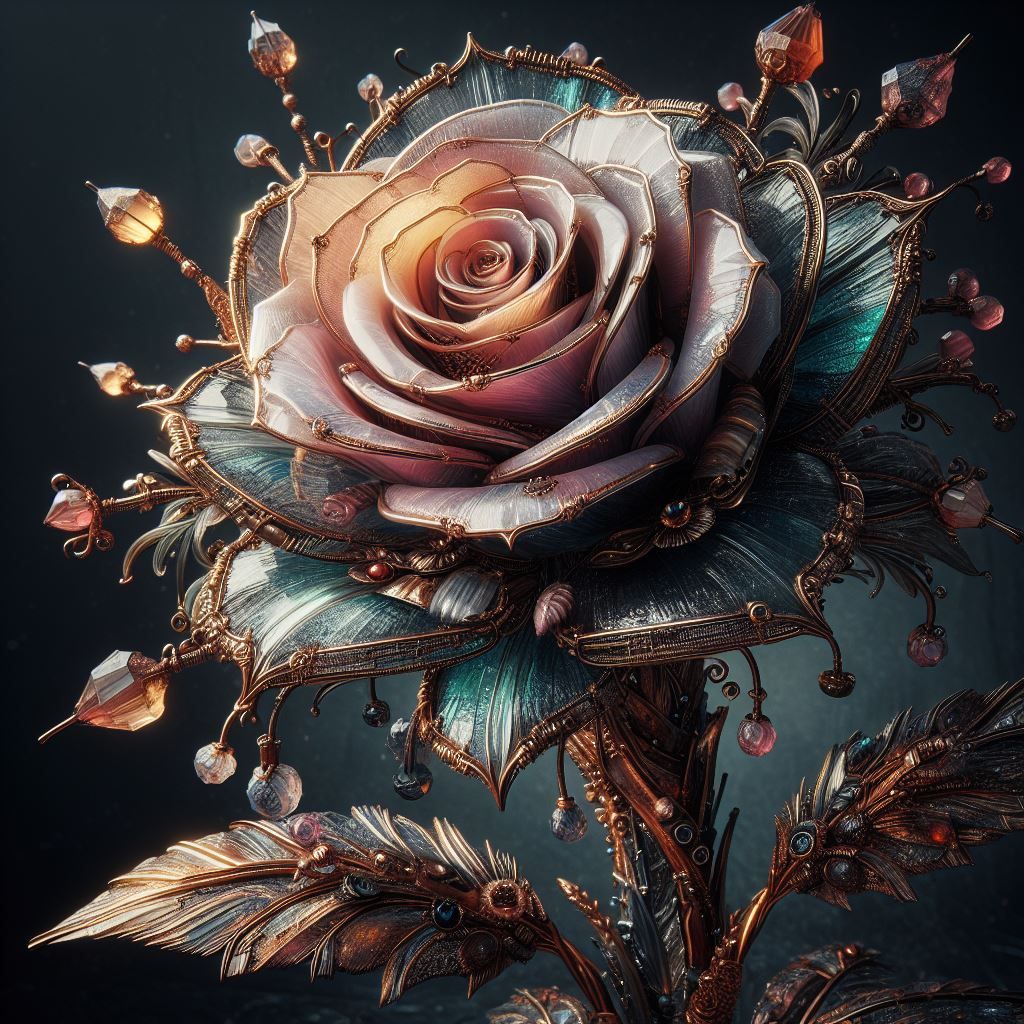 metal & glass rose 3