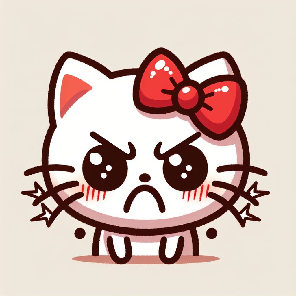 Generating an image of Hello Kitty throwing a temper tantrum