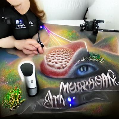 Autonomous sensory meridian response ASMR airbrush art stipple matte background