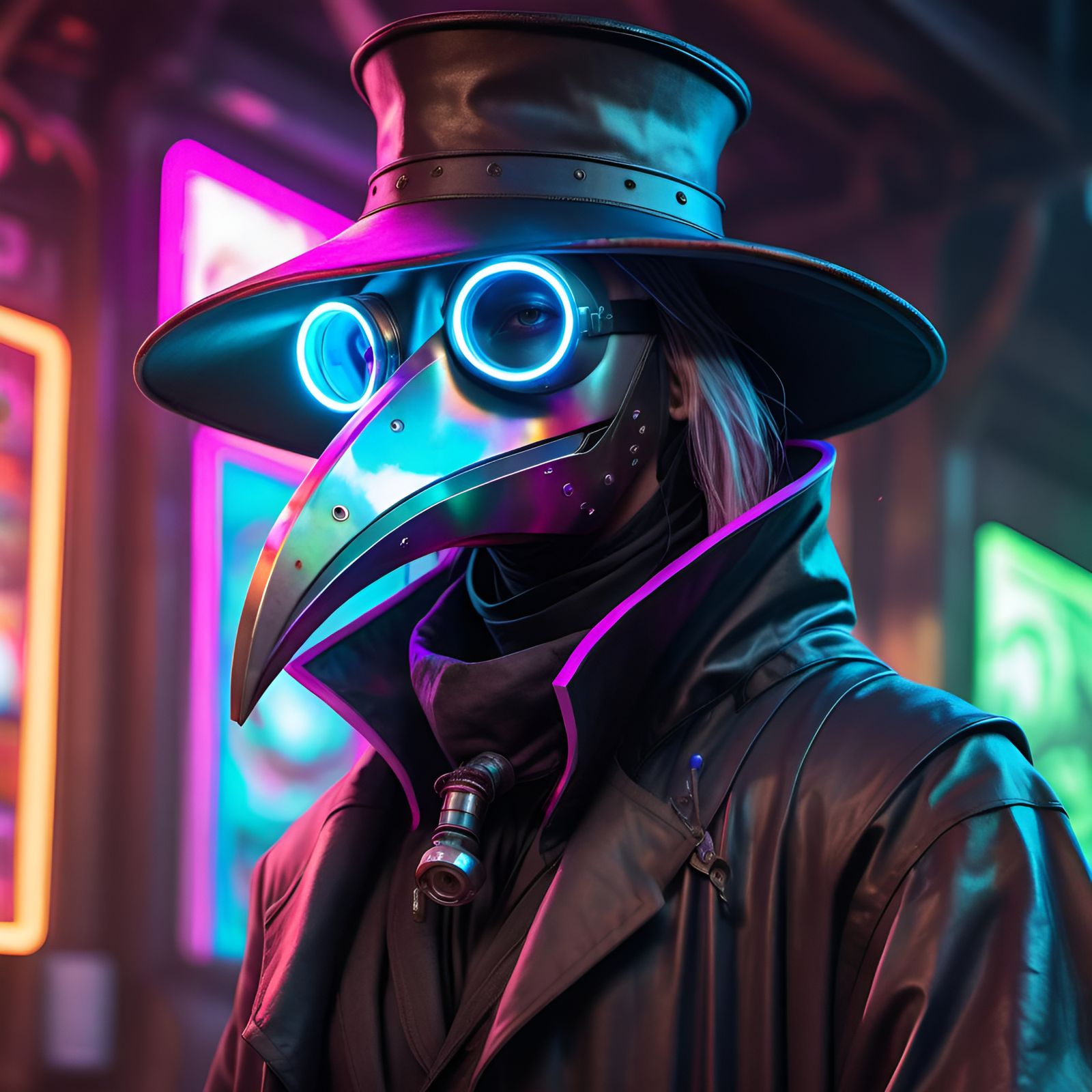 Cyberpunk Plague Doctor VIII - AI Generated Artwork - NightCafe Creator