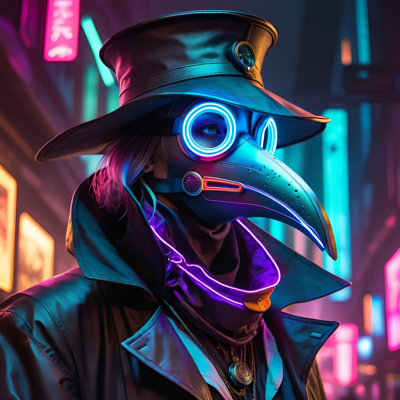 Cyberpunk Plague Doctor VII - AI Generated Artwork - NightCafe Creator