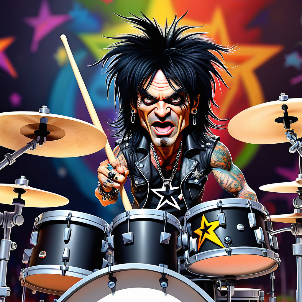 Photo caricature of Tommy Lee