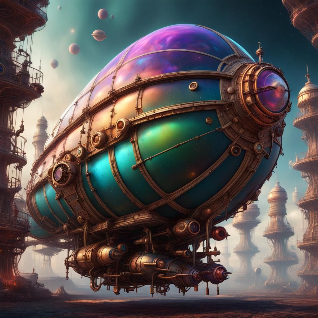 Steampunk Spaceship - AI Generated Artwork - NightCafe Creator