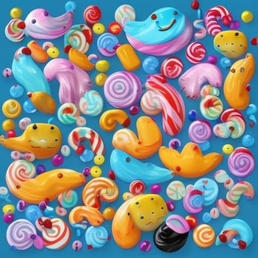 Ocean of floating candy