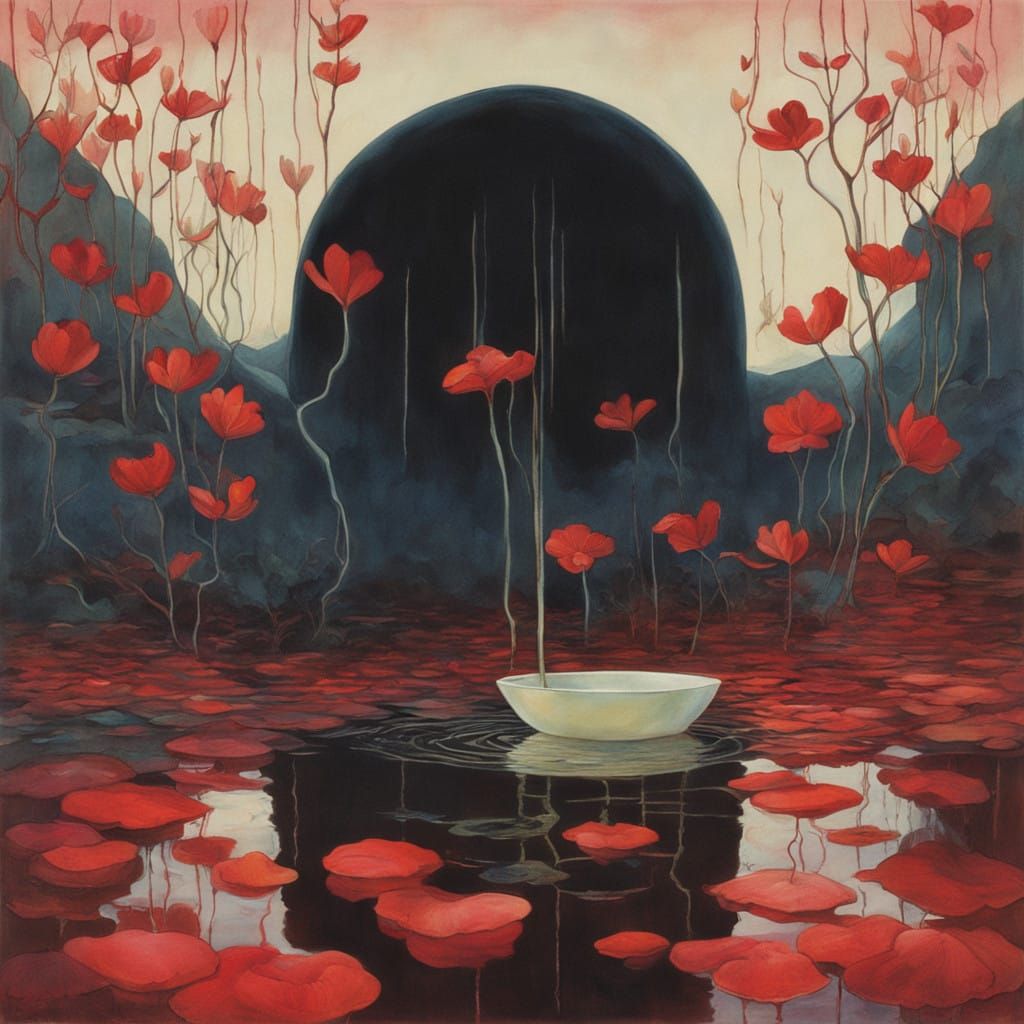 Flowers in a pond.  by @Joyful62