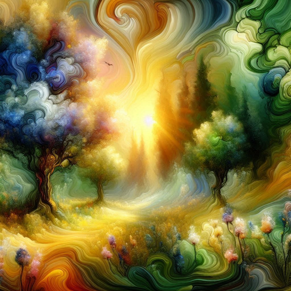 An enchanting impressionist landscape of a summer meadow