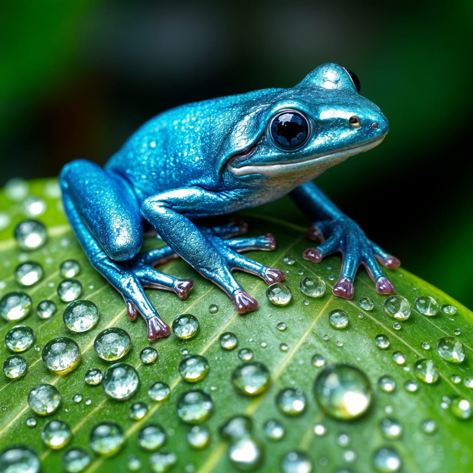 blue frog  by @Nancbloom