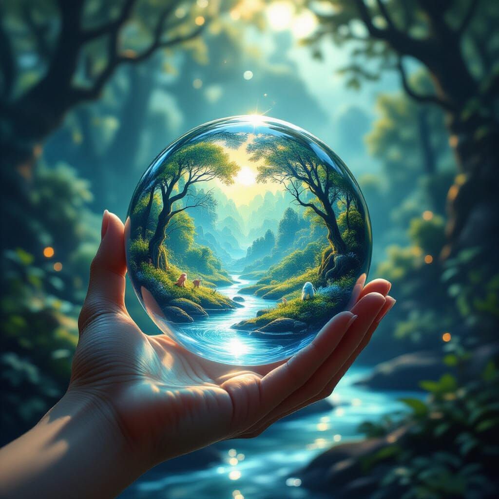 Magical World Inside Glass Sphere